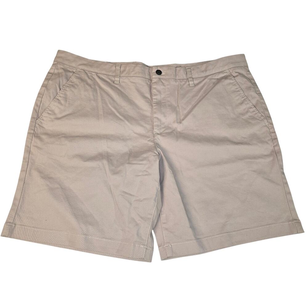 Member's Mark Mens Twill Shorts Khaki Size 42 Flat Front NWT